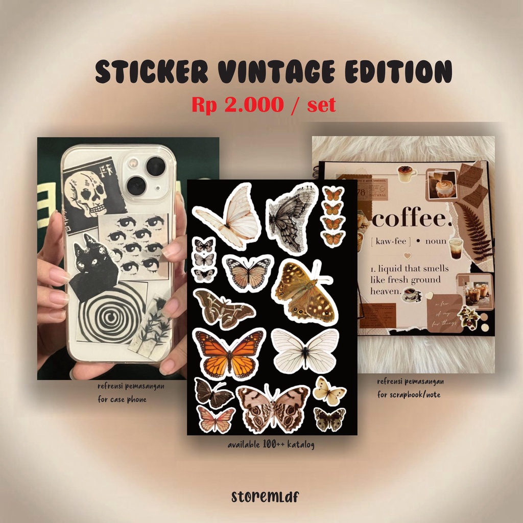 

STICKER VINTAGE TYPE BM AESHTETIC TUMBLR STICKER LUCU HP LAPTOP SCRAPBOOK NOTEBOOK MURAH FREE ONGKIR BISA COD