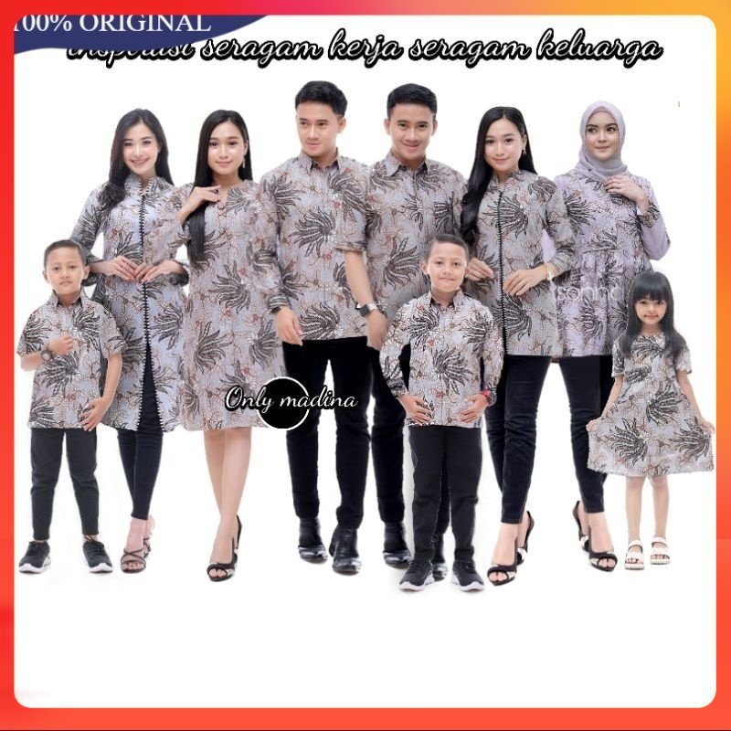 [12'12] ATASAN BATIK COUPLE ABU PRIA WANITA TERBARU BUTIKDIAN