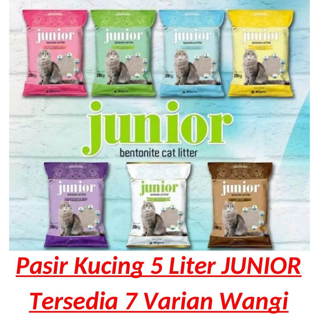 5 Liter Pasir Kucing JUNIOR Gumpal Wangi Import Premium Kelinci 5 L 5L