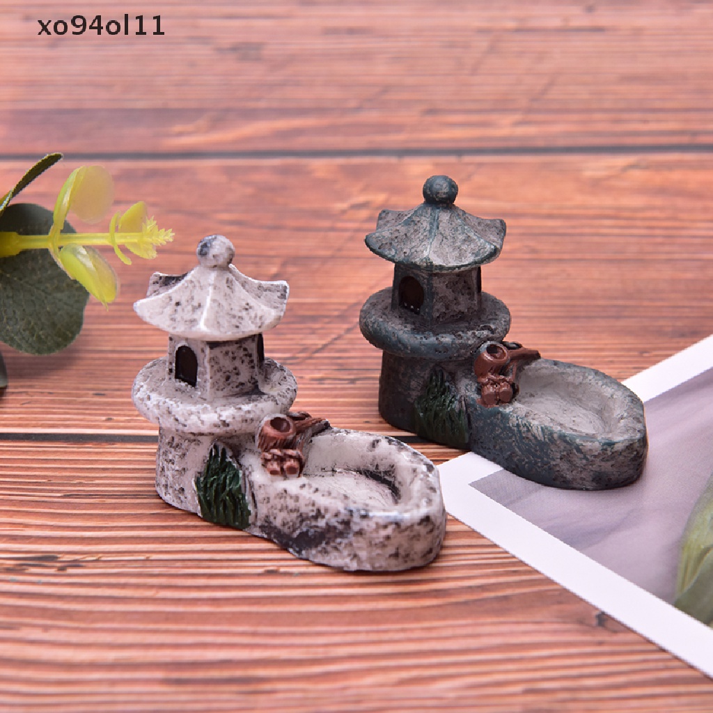 Xo Patung Menara Kolam Renang Mini Kerajinan resin Dekorasi Rumah Miniatur Hiasan Taman Peri OL