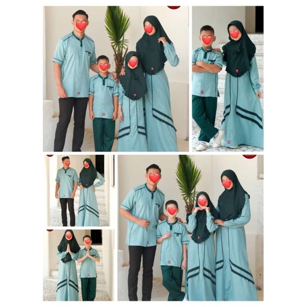 Gamis dan Koko anak dan dewasa Maryam dan Hisyam by ANV warna tosca