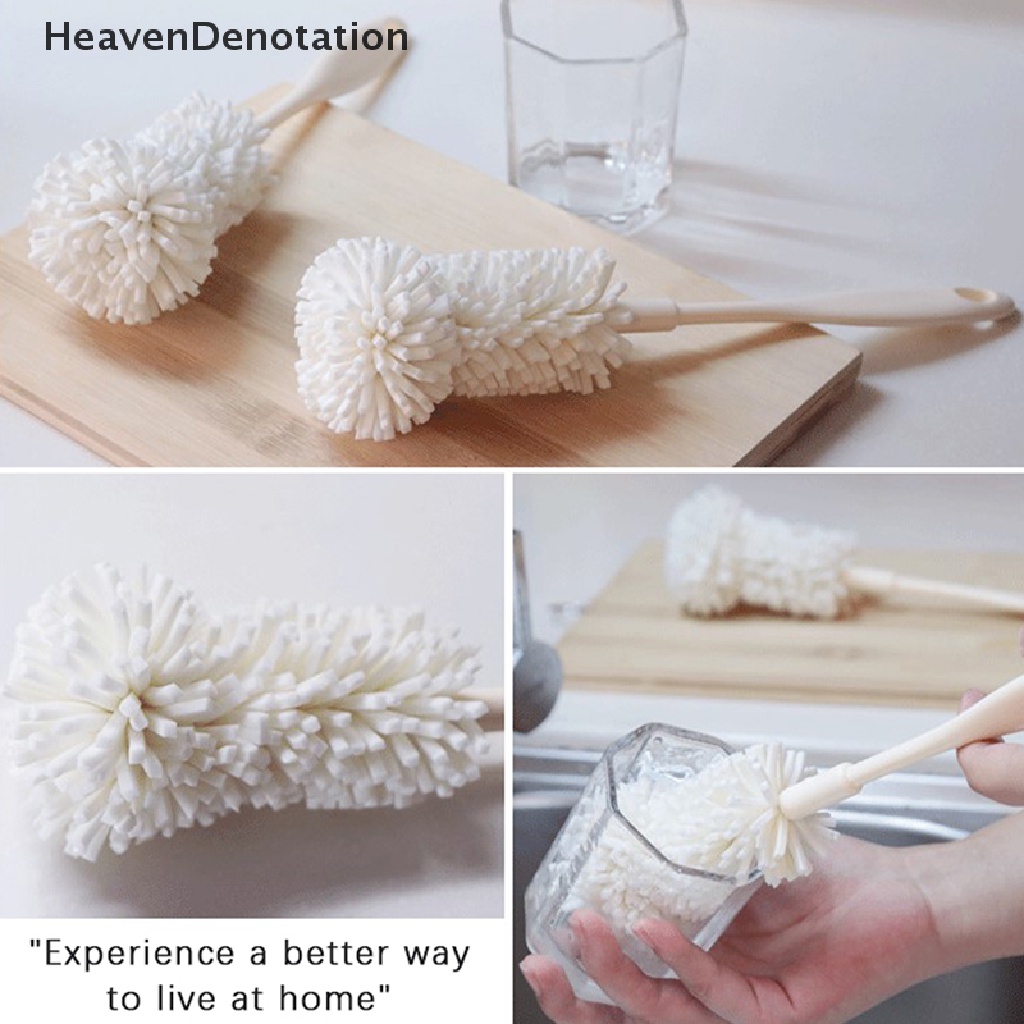 [HeavenDenotation] Spons Lembut Cangkir Sikat Scrub Spons Rumah Tangga Scrub Bilas Bersih Aksesoris Dapur Cup Scrubber Untuk Gelas Botol Air HDV