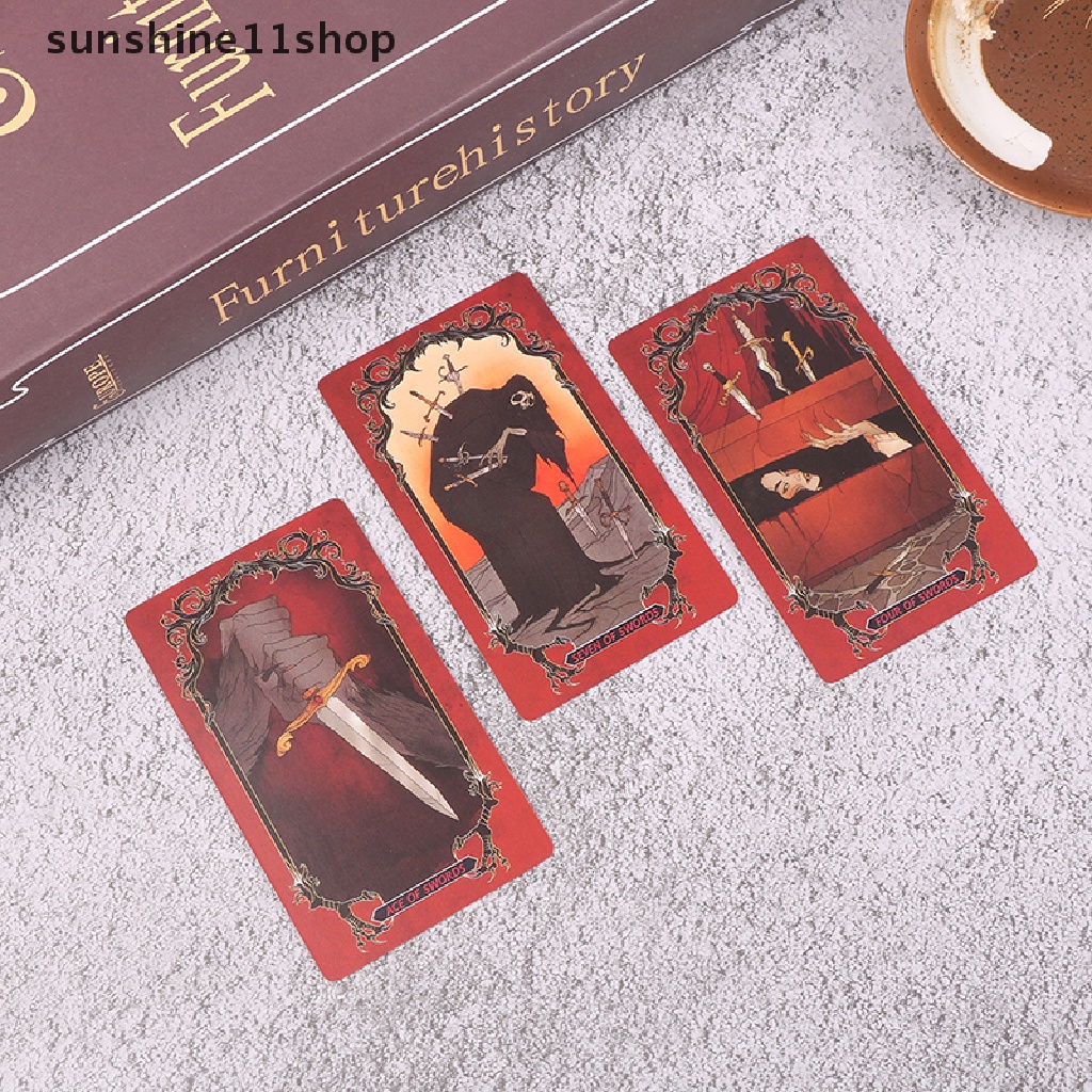 Sho Full English Tarot Kartu Pemula Horror Tarot Ramalan Desy Card Game Set N