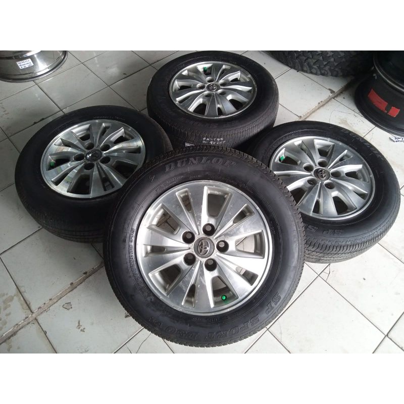 pelek mobil inova ring  15+ban 205 65 15 lebar 6 et 45 pcd 5x114
