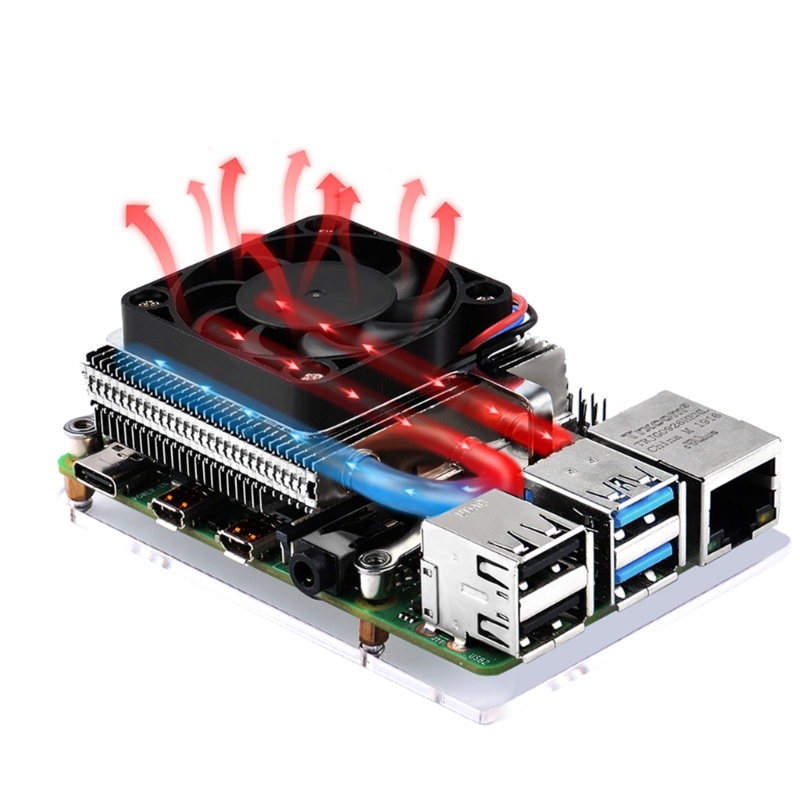 Bt Ice Tower Cooler PWM Kipas Pendingin CPU Heatsink Pipa Tembaga Untuk Raspberry Pi 4B