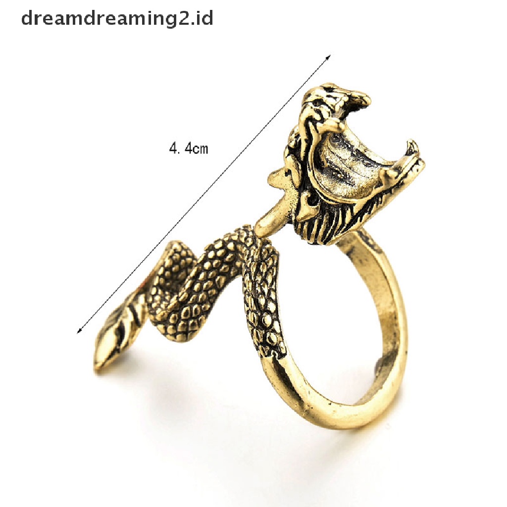 (dream) Holder Ring Antik Bentuk Naga Merokok Jari Elegan Holder.