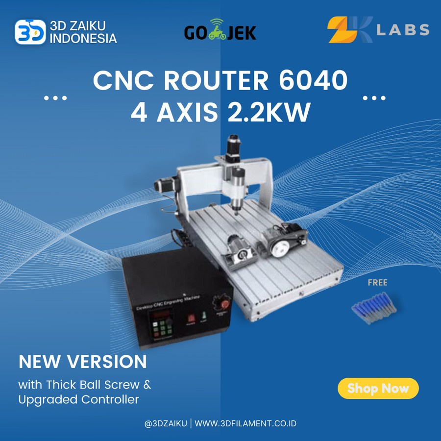 Zaiku CNC Router 6040 4 Axis CNC PCB Milling with 2.2 KW Spindle