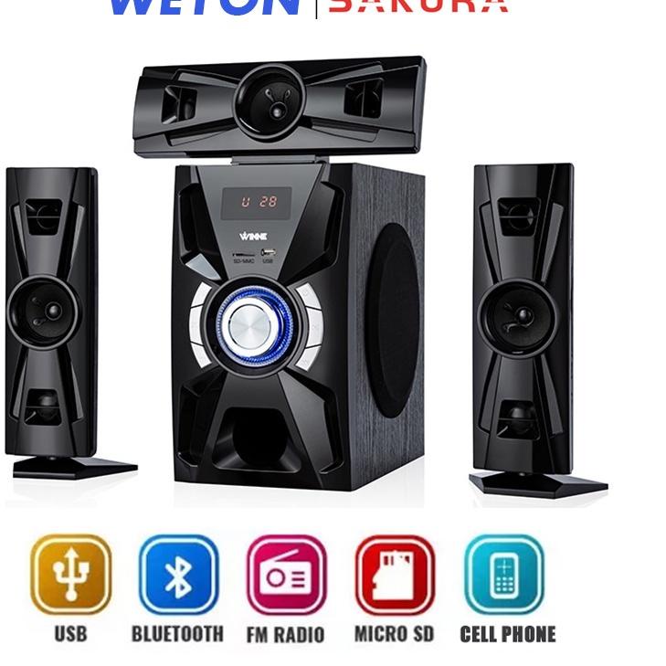 ☆ Bluetooth Speaker super bass Salon Aktif Portable Radio Fm Wireless Led Speaker Advance Bluetooth 