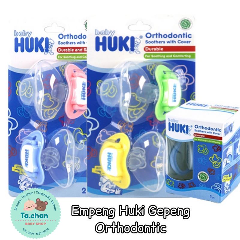 Empeng HUKI Silicone Ortdhontic shooter with cover blister isi 2 pcs / Box isi 1pcs