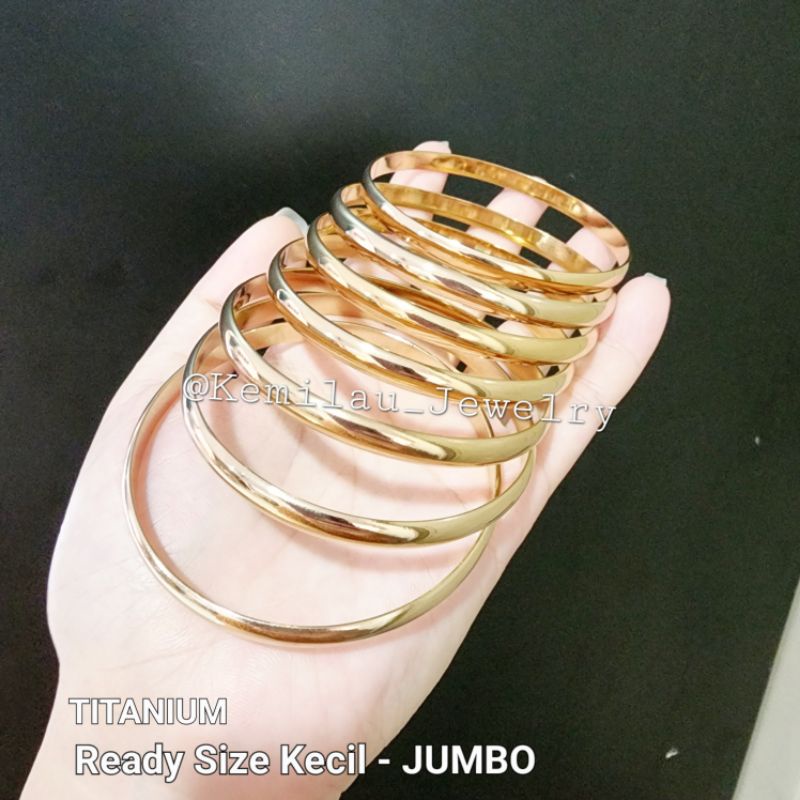 Gelang Keroncong Titanium Besar Polos isi 7 pcs KECIL - JUMBO
