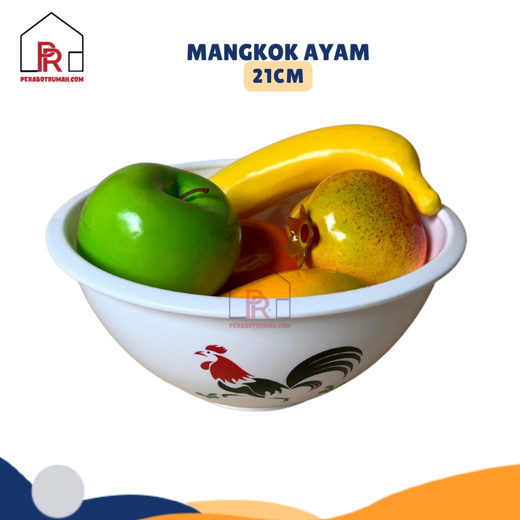 Mangkok Plastik Ayam Warna Putih / Mangkuk Dapur Tempat Sayur &amp; Makanan