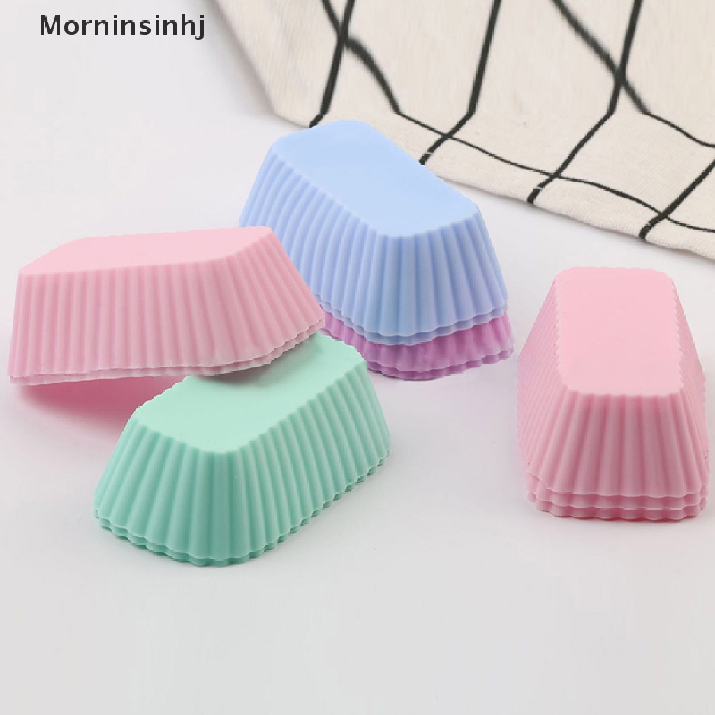 Mornin 5Pcs Cetakan Kue Silikon Persegi Panjang Muffin Cup Cake Baking Mold Dapur Pastry id