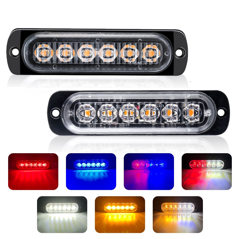 1pcs 6LED flash Mobil Truk 12V/24V flash Darurat Motor Peringatan flash Penanda Samping Lampu LED