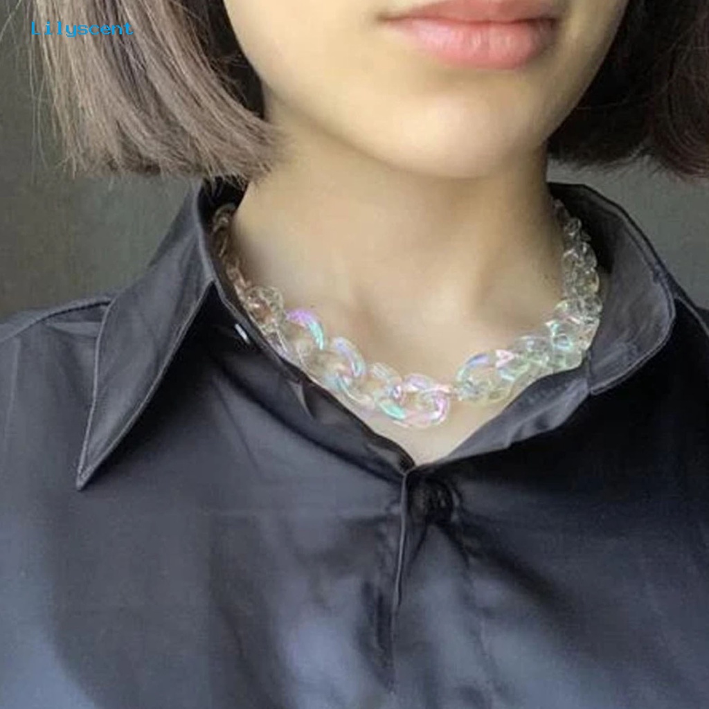 [LS] Kalung Bening Berlebihan Kalung Desain Lingkaran Resin Indah Kalung Wanita Untuk Pesta