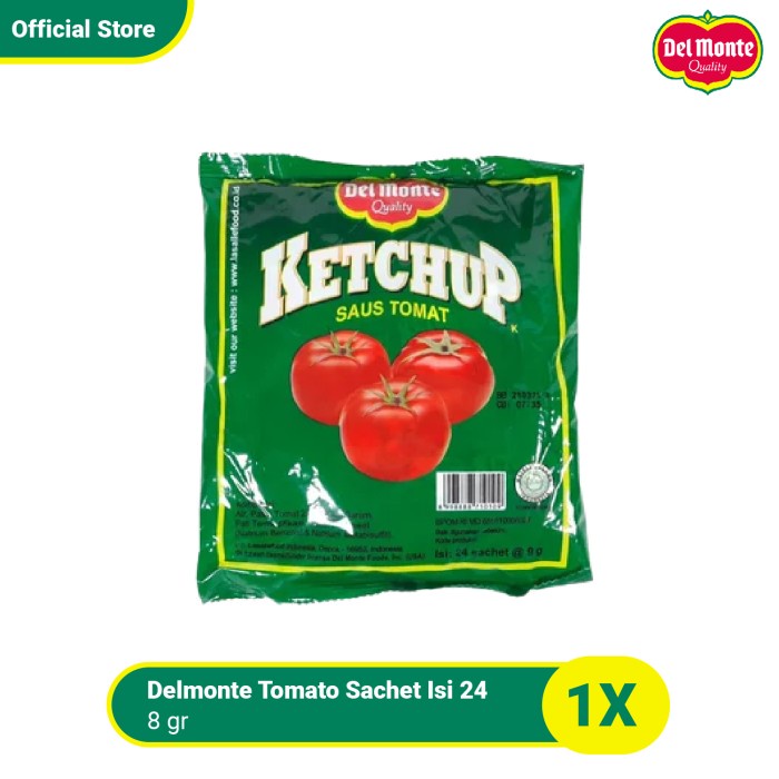 

Delmonte Tomato Sachet Isi 24 - 8gr
