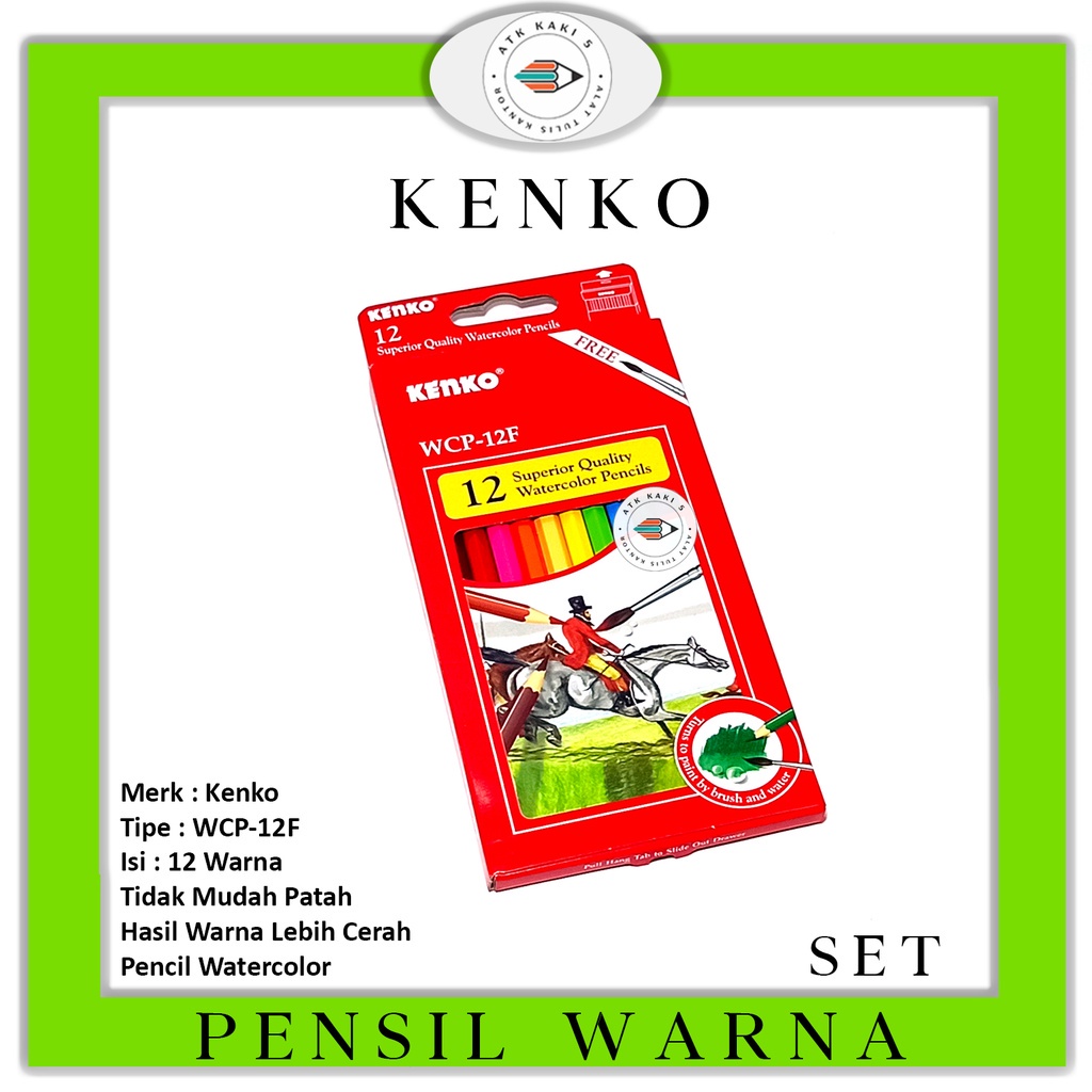 

KENKO - 12 Superior Quality Watercolor Pencils WCP-12F - SET