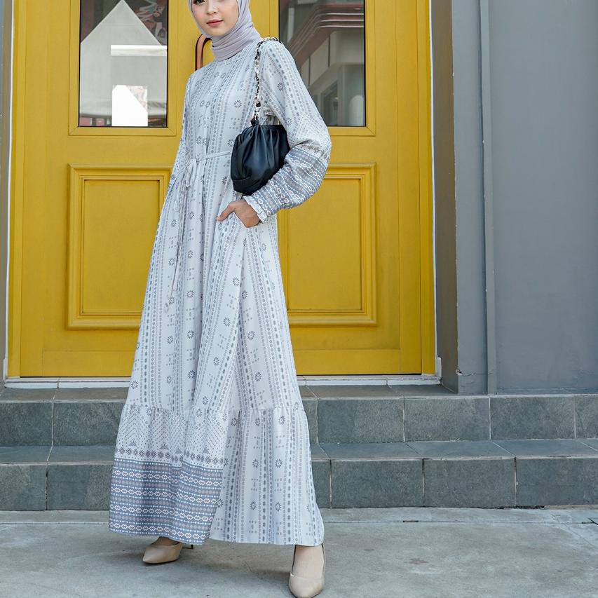 ☺ Nobby - Merlyn Dress Motif Full Print Casual Busui Friendly dengan Tali ♩