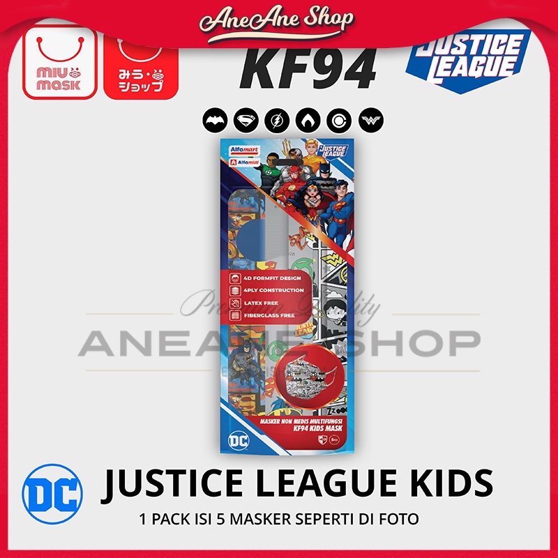 Masker MIU MASK Justice League KF94 Mask Anak (4Ply)