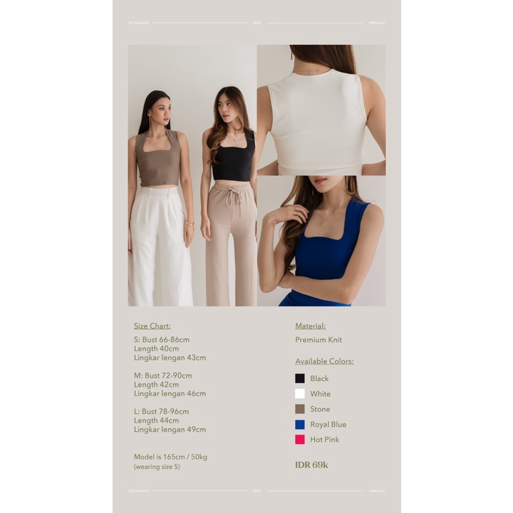 Ashley Crop Tanktop -- Ocha Wear | Atasan Wanita Premium | Knit Crop Top Murah Berkualitas