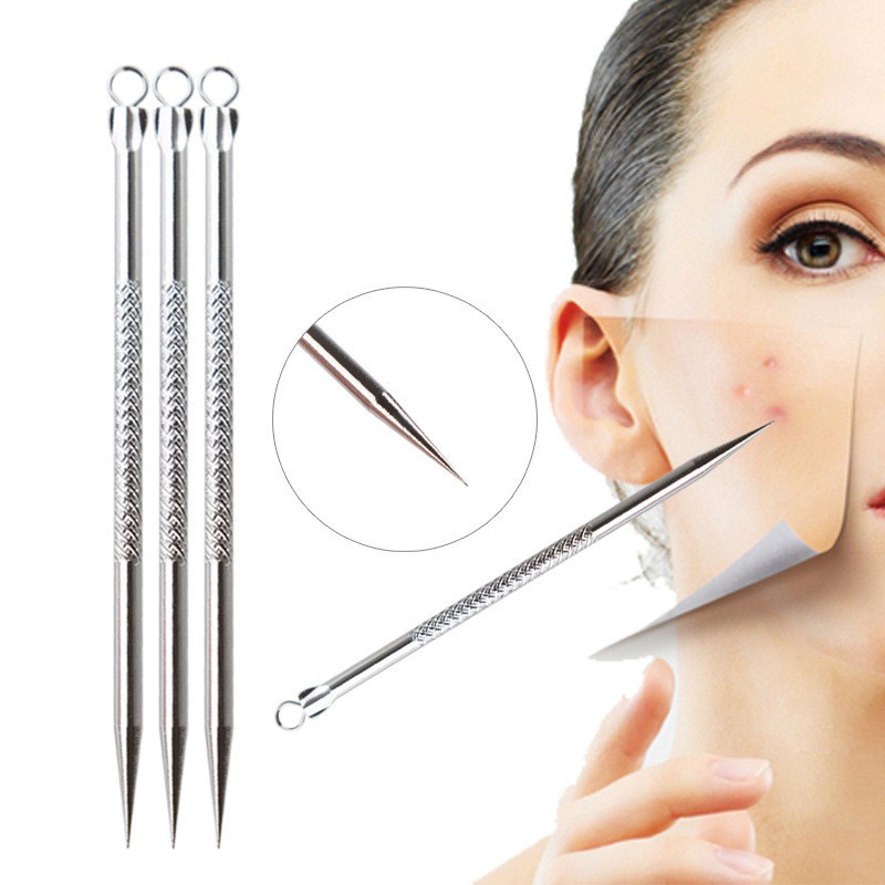 Pinset Komedo Stainless Ori Set Pinset Jerawat Jepitan Komedo Blackhead Tweezer