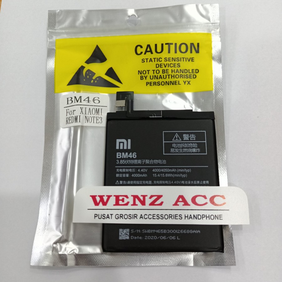 Baterai Battery Batre Xiaomi Redmi Note 3 BM 46 BM46 Original
