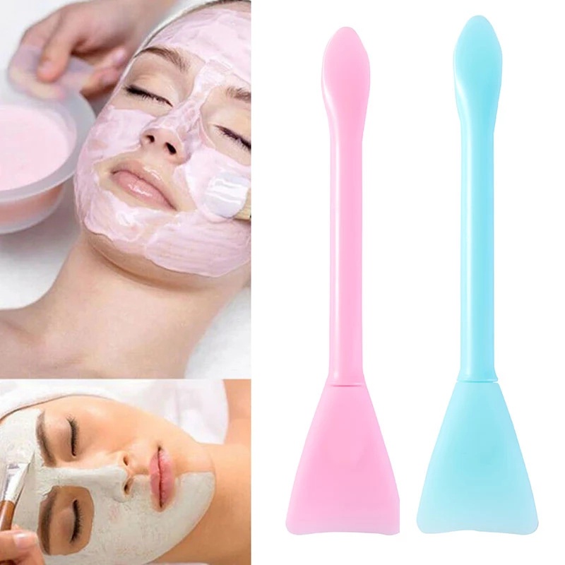 Mud Mask Facial Lembut Mudah Dibersihkan Brush Kosmetik Masker Dua Kepala Multifungsi Aplicator Brush Silicone Flexible Sikat Kosmetik Wajah