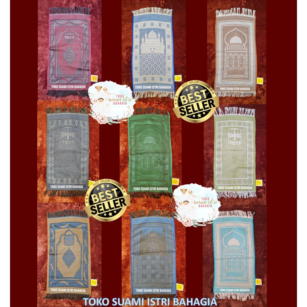 Sajadah AL Bahar ALBahar / ALShamia 35 x 60 Cm Turki Travel Haji Souvenir Pernikahan Murah Alydrus Lipat Tipis Kepala Muka Mini Anak Dewasa Costa Rayon Al Namaz Alnamaz Rajut Motif