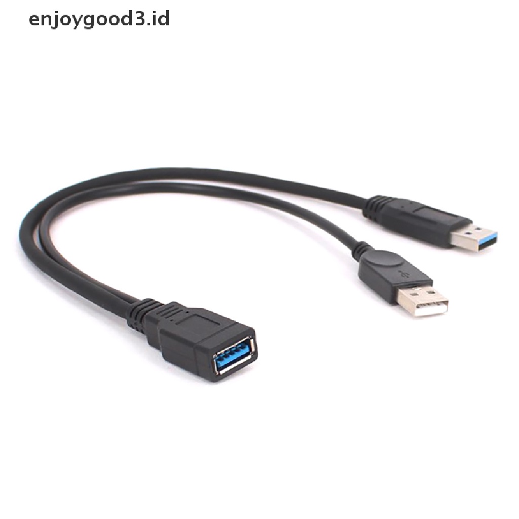 【 Rready Stock 】 USB3.0 Female To Dual USB Male with Extra Power Data Extension Cable USB Y-Splitter Data Sync Charging Extension Cable Charging Cable （ ID ）