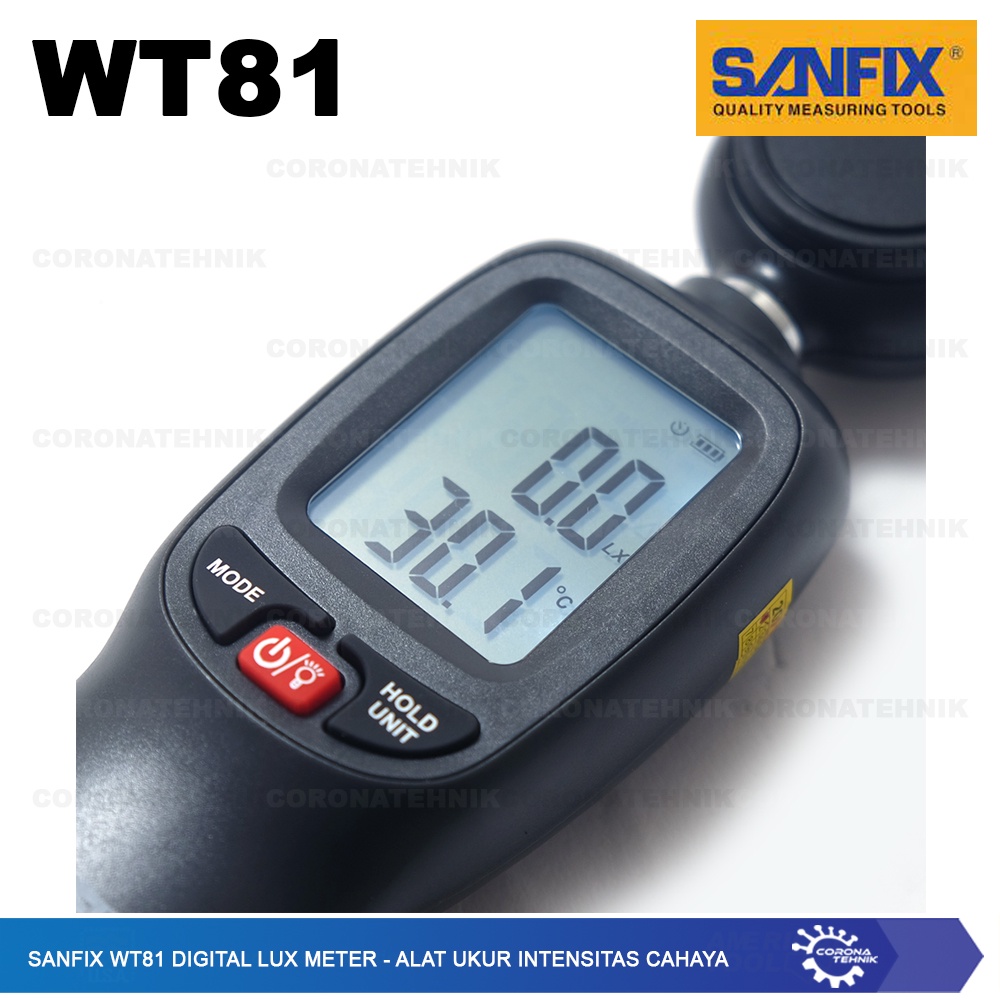 Alat Ukur Intensitas Cahaya - Sanfix WT81 Digital Lux Meter