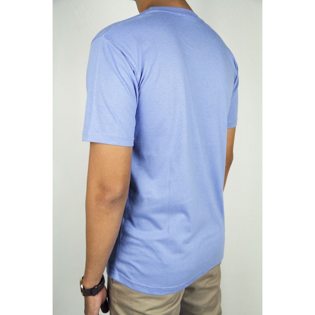 COD | Kaos Oblong Pria Lengan Pendek COLE Regular Fit Biru Muda Cotton Stretch 10