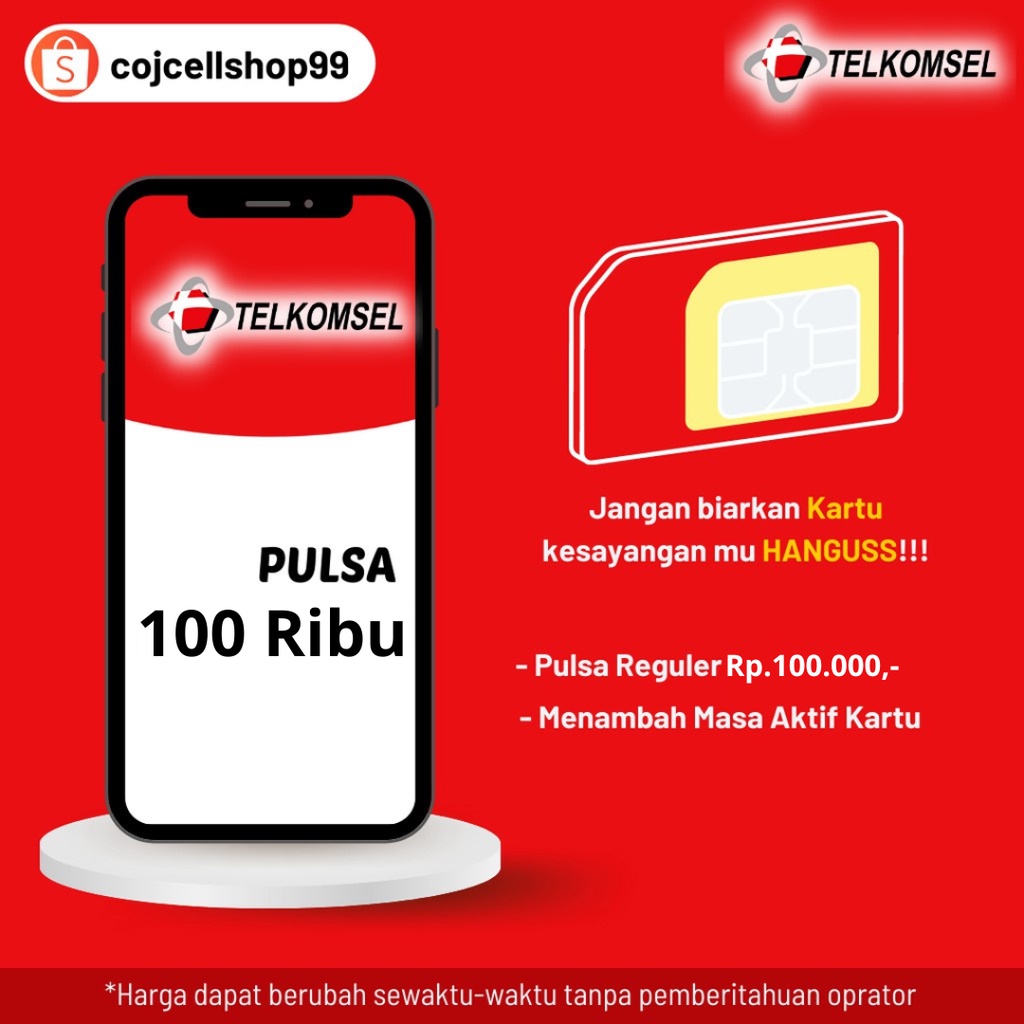 PULSA TELKOMSEL 100RB / Jual Pulsa Telkomsel 100RB