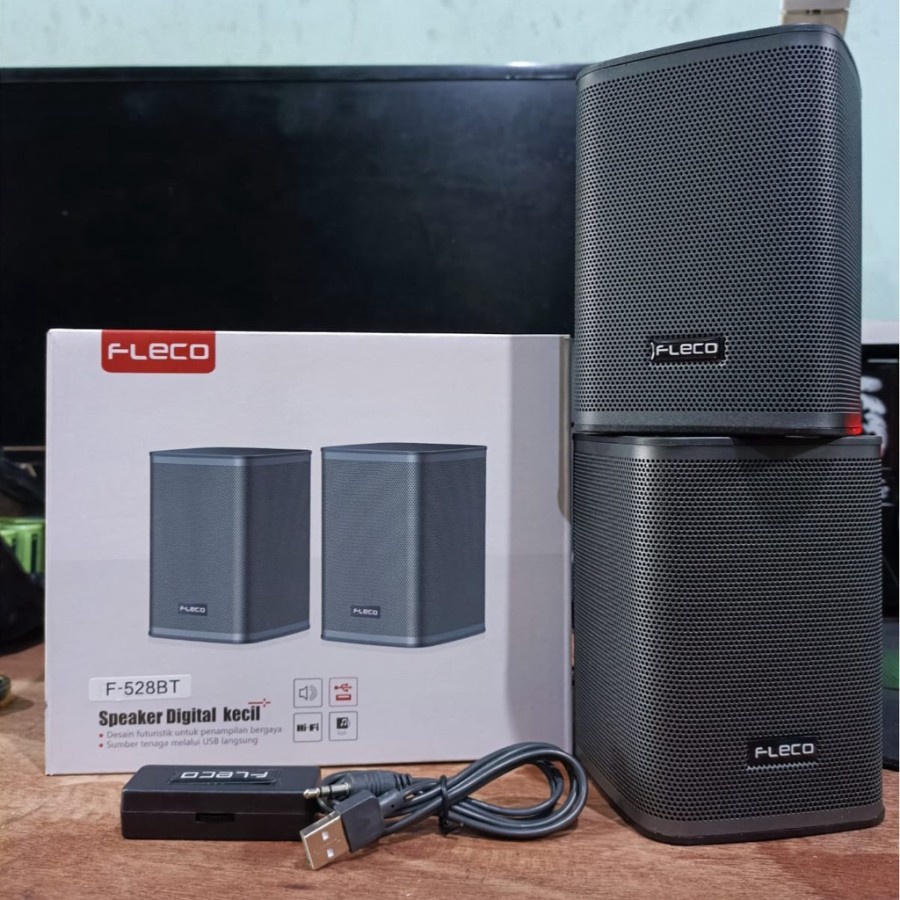 Speaker Komputer Multimedia Sterero Bass Banget Fleco F-528BT | Speaker Digital Xtra Power Sound | Speaker Laptop Komputer Hp Fleco F- 528BT Usb Speaker Aktif Digital Super Bass /Speaker Murah | BMS