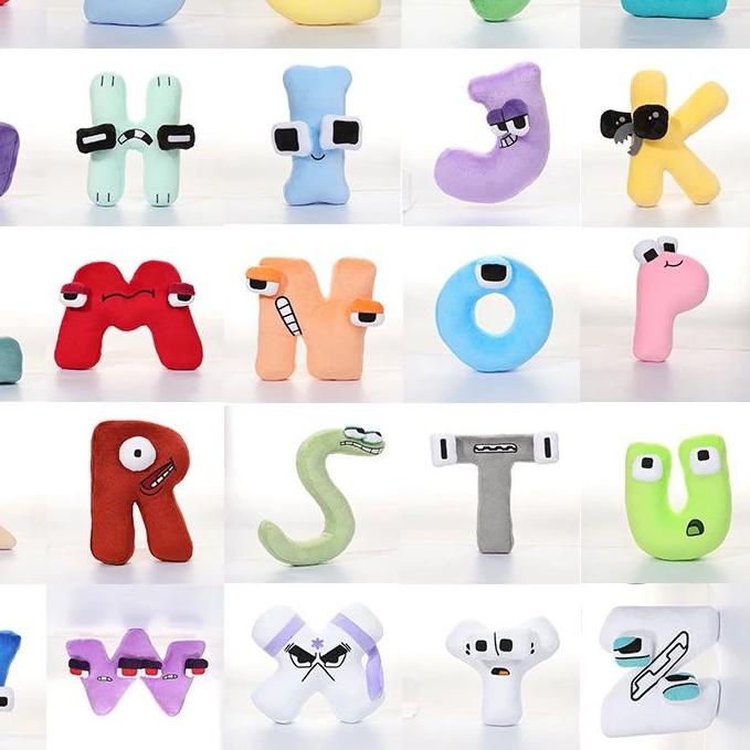 ♘ [ Bahan Plush/Yelvo ] Mainan Boneka Bantal Desain 26 huruf Alfabet Lore ✰