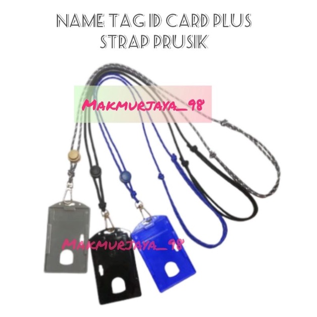 

Name Tag Id Card Holder Casing Plastik Plus Strap Prus Adjustable Kwalitas Premium