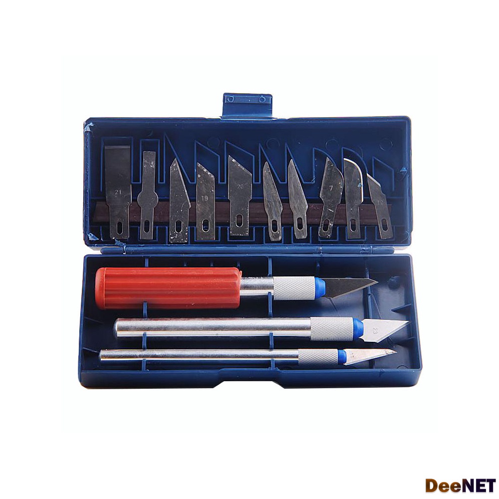 

KNIFEZER Set Pisau Ukir Seni 13 in 1 Crafting Art Knife with 3 Handle - A-003