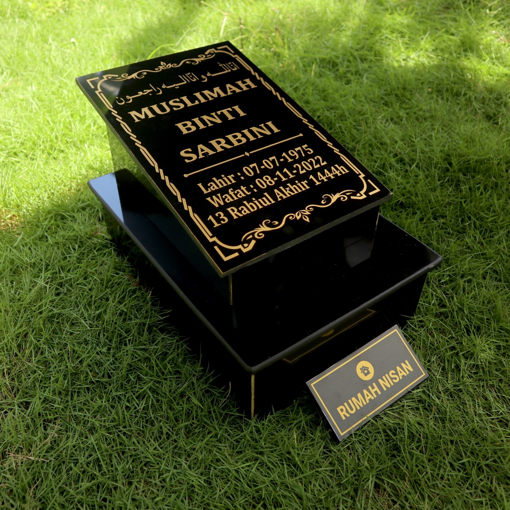 BATU MAKAM TUGU KOTAK FULLSET GRANIT - PACKING KAYU