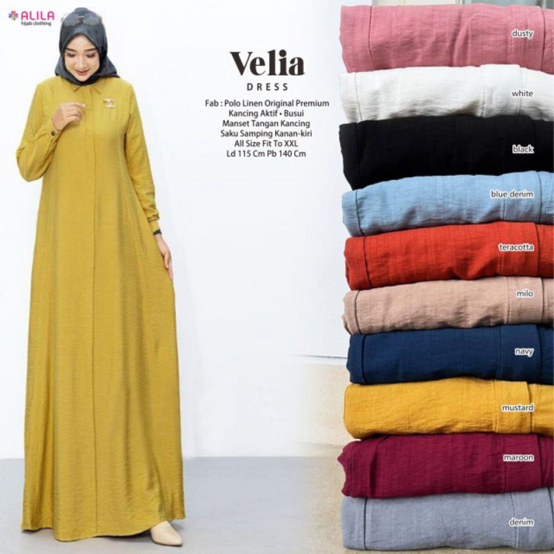 VELIA DRESS ORI ALILA | Dress Polo Linen Original Premium