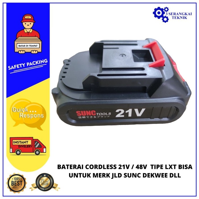 Baterai Tipis 21V / 48V Tipe LXT Untuk Cordless Wrench JLD Sunc Dekwee