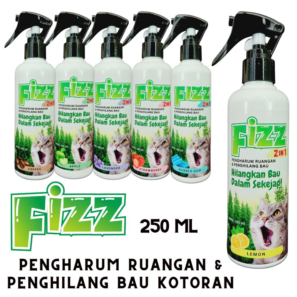 Pengharum Ruangan Dan Penghilang Bau FIZZ LEMON Aman Apabila Terjilat 250 ML