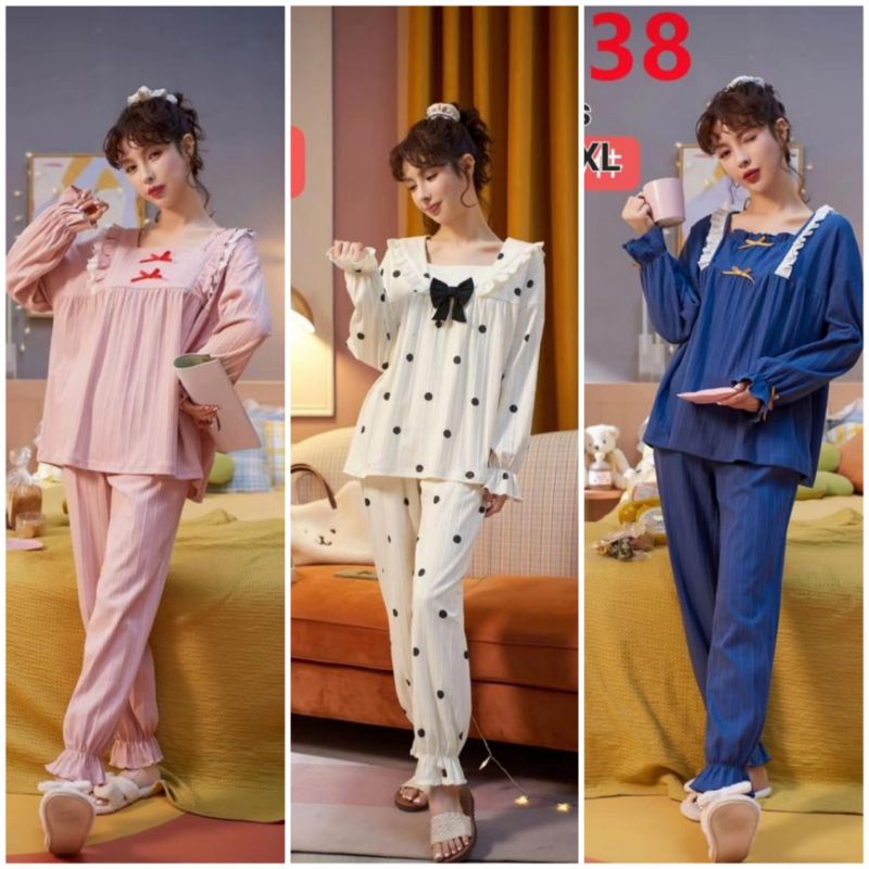 Piyama Import Piyama PP Baju tidur Wanita Dewasa Import Lengan Panjang PREMIUM C07-C2