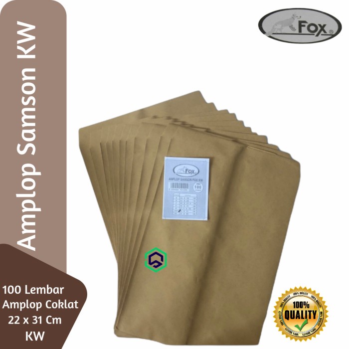 

Amplop Coklat Samson KW 22 x 30 cm (Kwarto) Fox - 100 Lembar