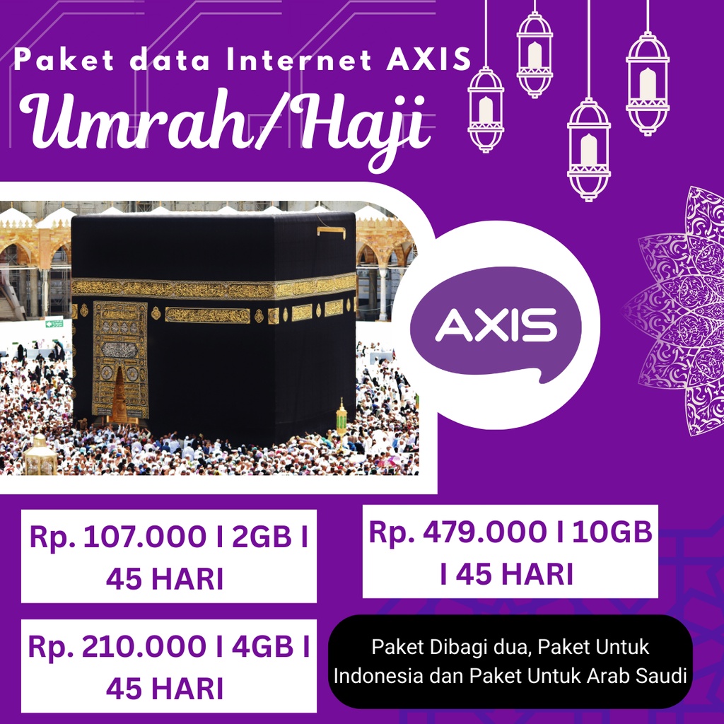 TERMURAH PAKET DATA UMROH HAJI AXIS DAN AXIS MABRUR PLUS