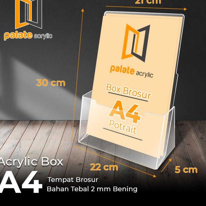 

Hadir Sekarang RAK / BOX / TEMPAT BROCHURE ACRYLIC / AKRILIK UKURAN A4 TERLARIS