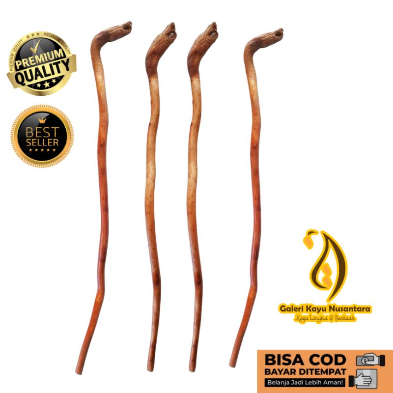 Obral Tongkat Jalan Kayu Setigi Motif Ukir Unik