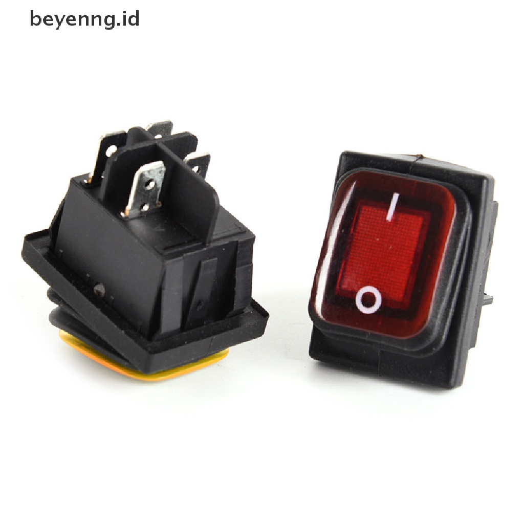 Beyen Waterproof 4pin 12V LED Rocker Toggle Switch Momentary Mobil Perahu Laut On-off ID