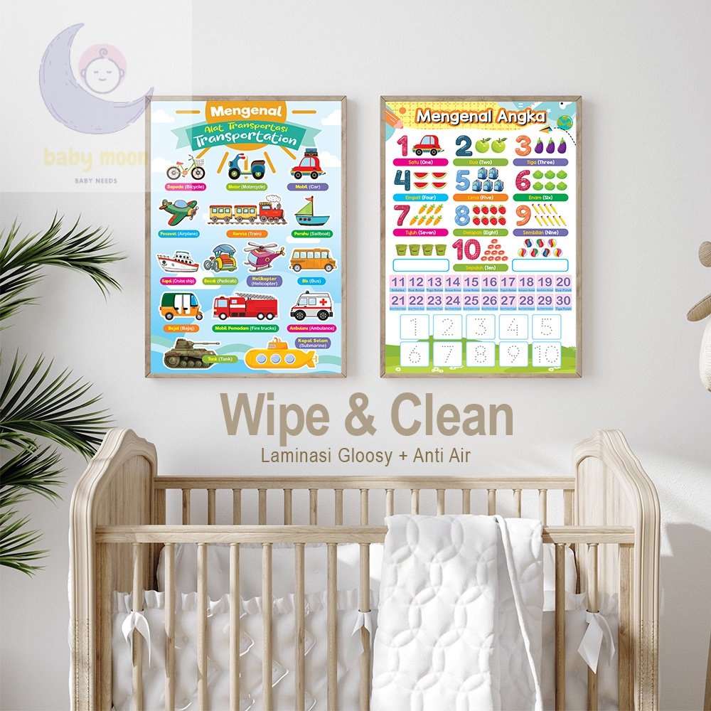 POSTER PENDIDIKAN EDUKASI MAINAN BELAJAR ANAK USIA BALITA BATITA PAUD TK SD MI MUSLIM ISLAM ISLAMI H