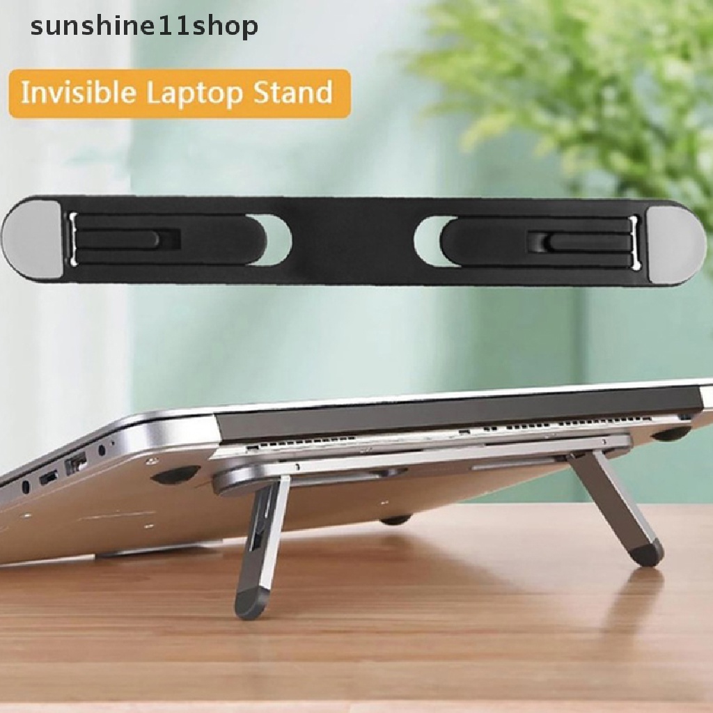 Sho Universal Laptop Stand Lipat Komputer Lipat Invisible Notebook Desktop Adjustable Laptop Cooling Holder Untuk Macbook N