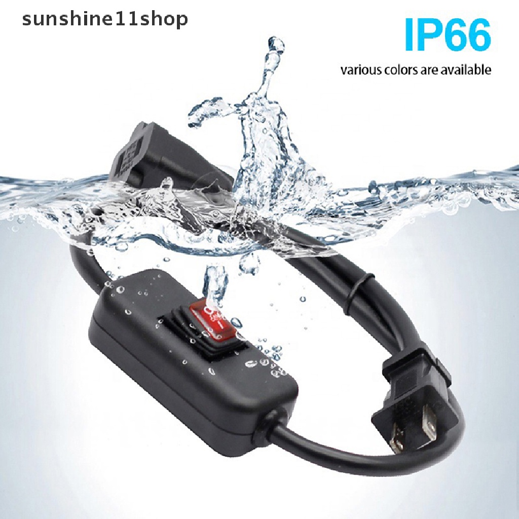 Sho 6A 250VAC Waterproof IP65 Inline Cable Rocker Switch Max AC100~250V Indikator LED N