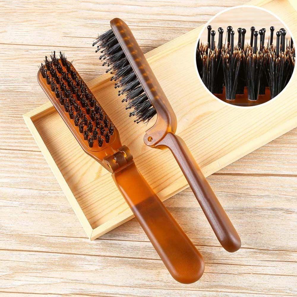 Sisir Bulu Agustina Barber Aksesoris Rambut Profesional Sisir Pijat Hairdressing Compact Foldable Comb