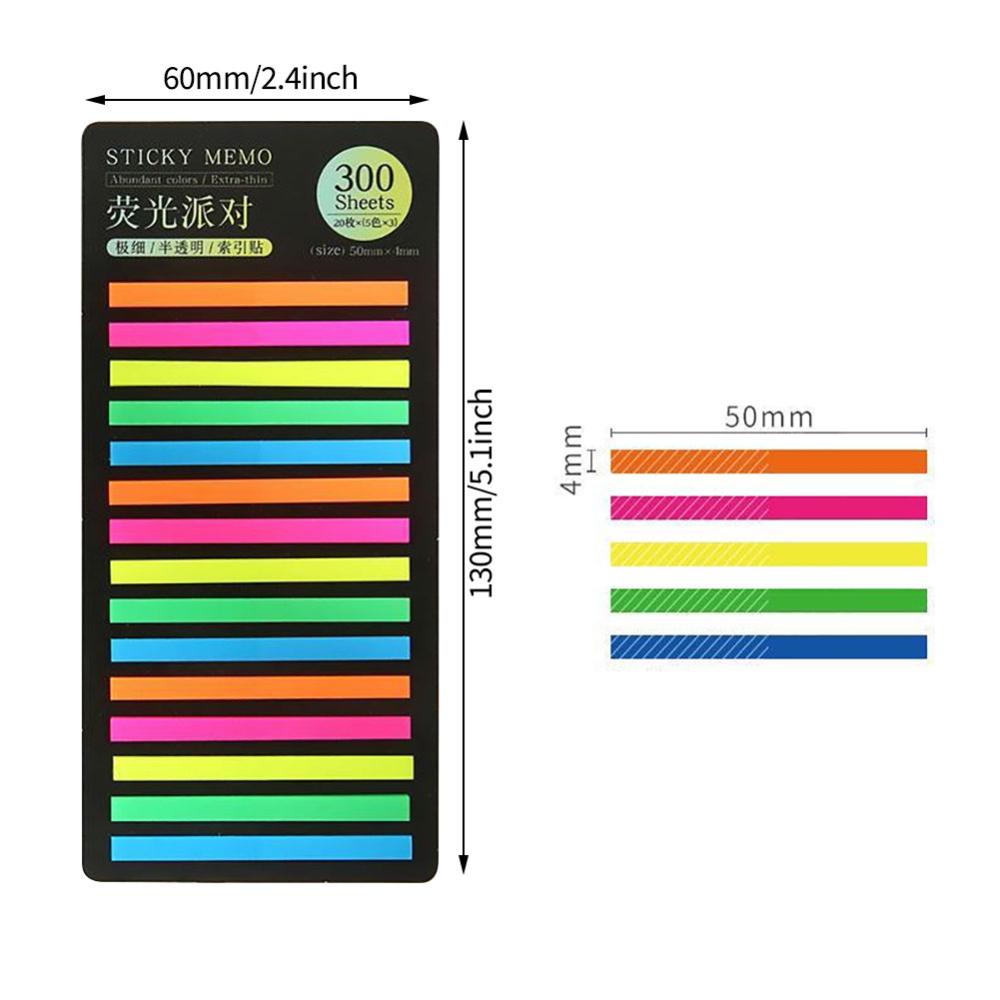 Timekey 300lembar Indeks Warna Pelangi Memo Pad Diposting Sticky Notes Kertas Stiker Notepad Bookmark Perlengkapan Sekolah Kawaii Stationery S3X1